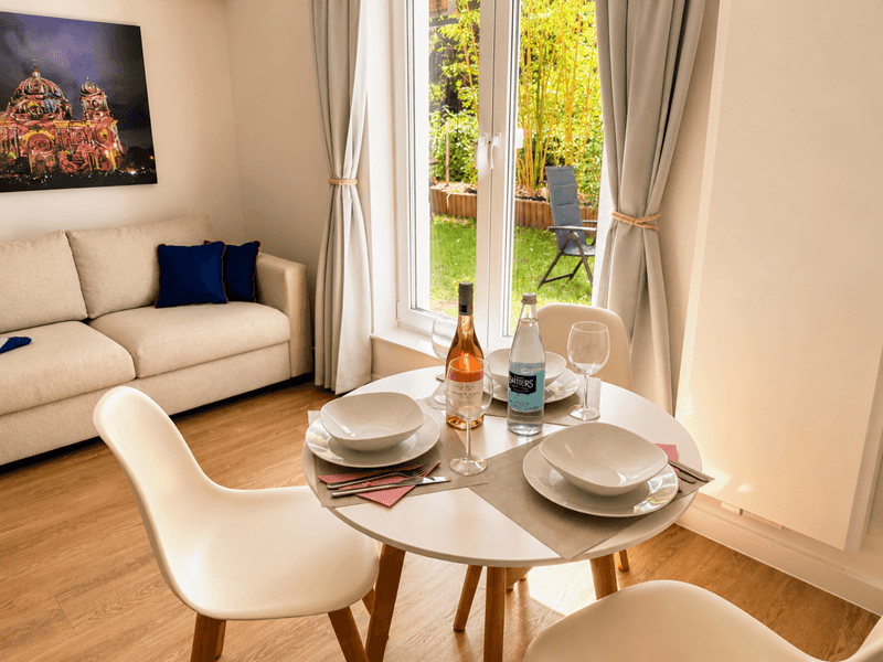 Sofa and dining corner
