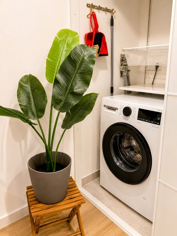 Bathroom with washing machine